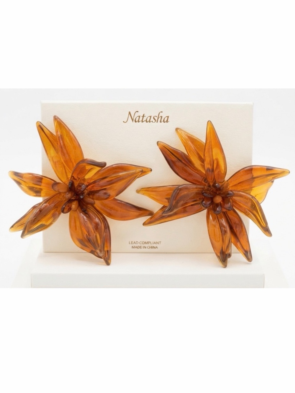 NWT ⚜️🤎⚜️ Natasha Oversized Dramatic Flower Earrings